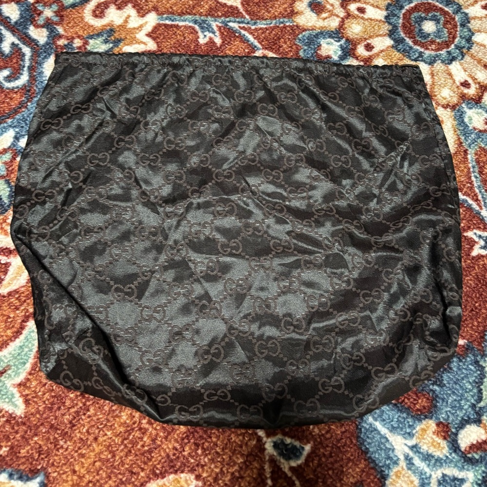 Authentic Vintage Gucci GG Print Satin Brown Dust Bag Made In Italy
